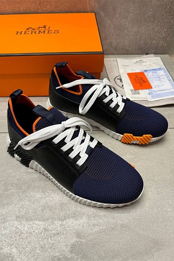 Мужские комбинированные кроссовки Hermes Depart - Black / Navy   