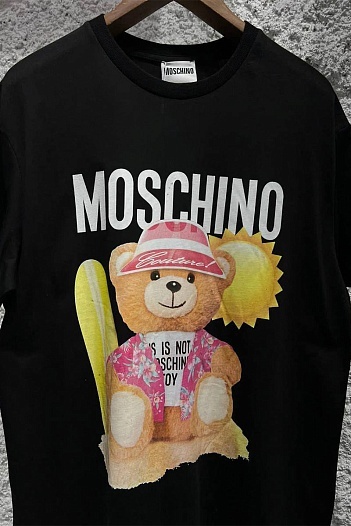 Чёрная оверсайз футболка Moschino Teddy Bear print   