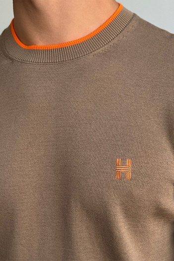 Мужской джемпер Hermes H embroidered - Brown   