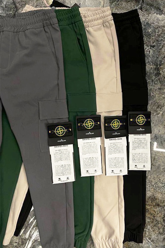 Мужские зелёные джоггеры Stone Island compass-patch