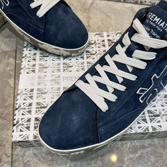 Замшевые кроссовки с мехом Premiata high-top - Navy
