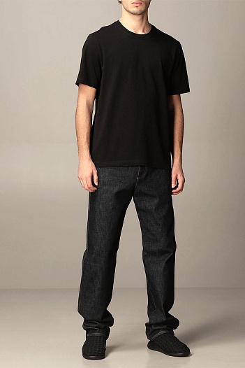 Чёрная оверсайз футболка Bottega Veneta basic   