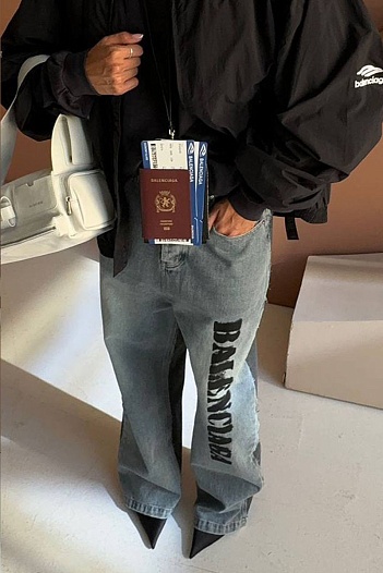 Женские комбинированные джинсы Balenciaga   