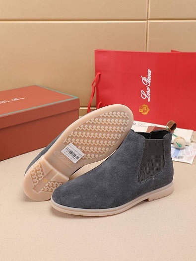 Замшевые ботинки с мехом Loro Piana   