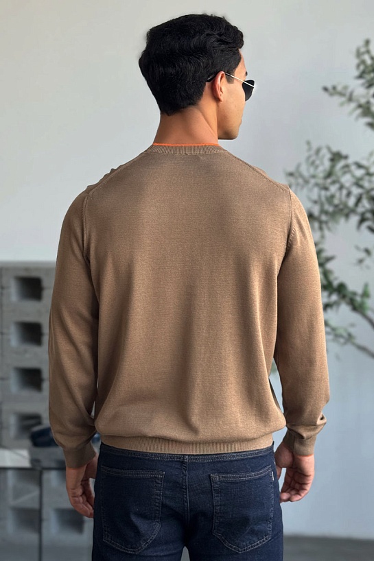 Мужской джемпер Hermes H embroidered - Brown