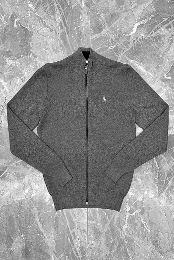 Мужская тёмно-серая кофта Polo Ralph Lauren pony-embroidered   