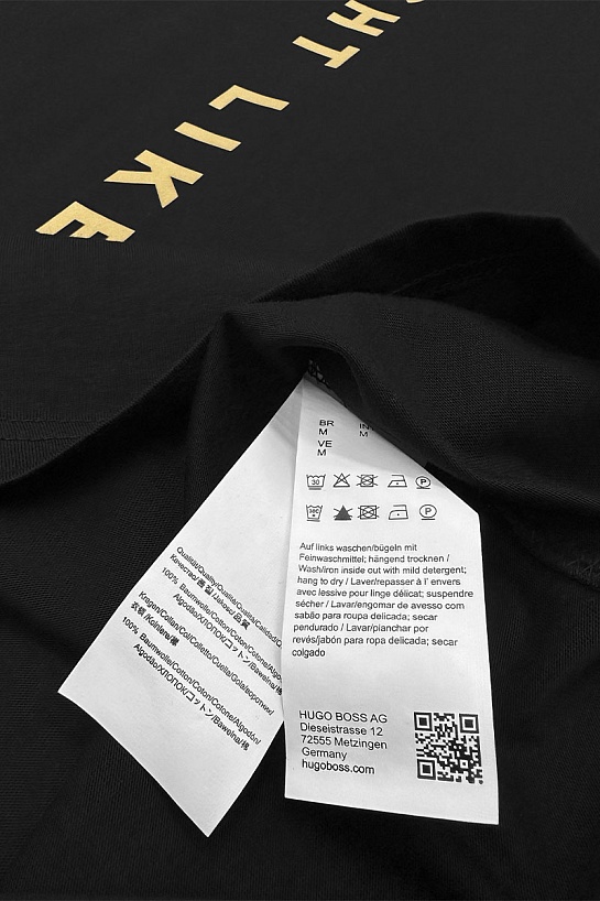 Мужская чёрная футболка Hugo Boss x AJBXNG