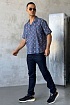 Мужская синяя рубашка Dolce & Gabbana floral-print