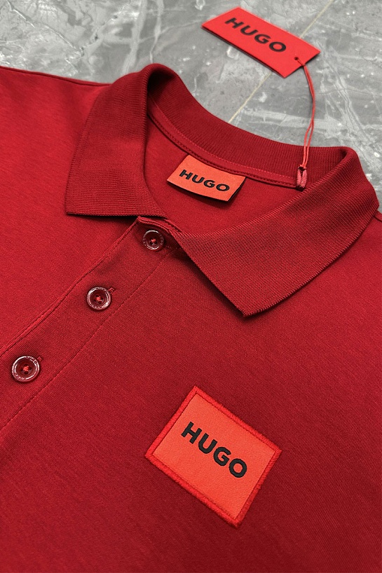Мужское красное поло Hugo Boss classic badge