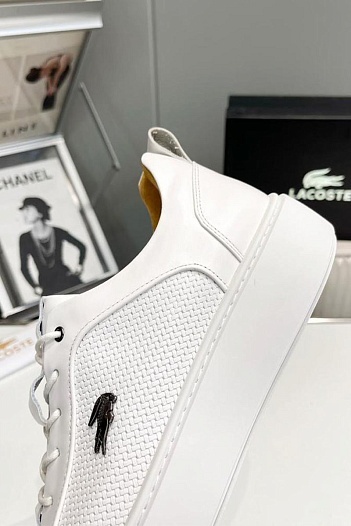 Кожаные кроссовки Lacoste logo-plaque - White   