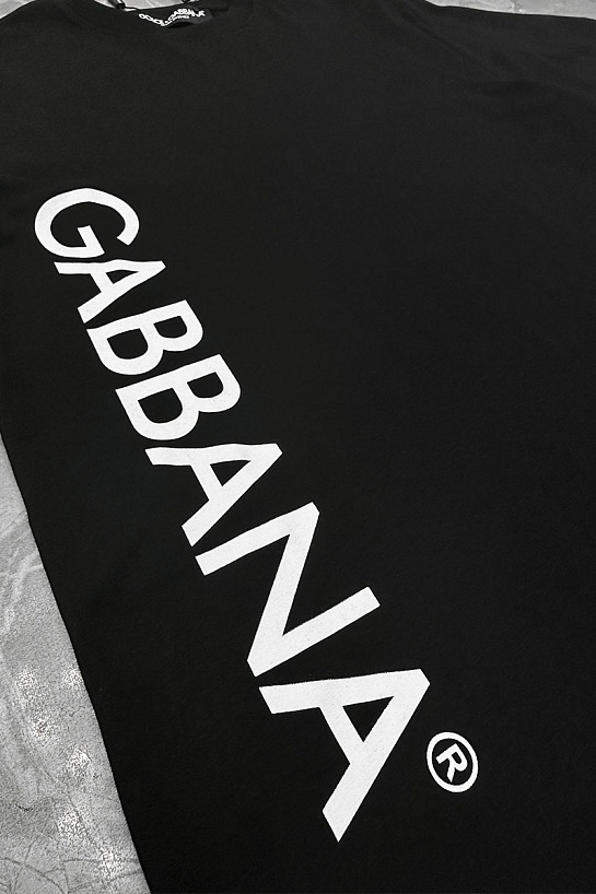 Мужская чёрная футболка Dolce & Gabbana logo-print