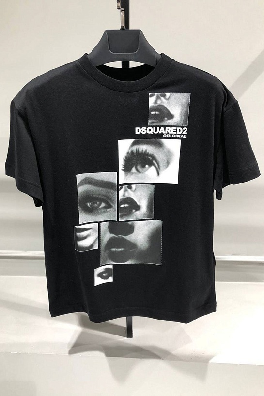 Чёрная оверсайз футболка Dsquared2