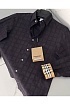 Мужская чёрная рубашка Burberry TB logo-embroidered