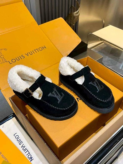 Женские меховые лоферы Louis Vuitton Colorado Comfort Mary Jane premium   