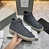 Замшевые кроссовки с мехом Tom Ford high-top - Grey
