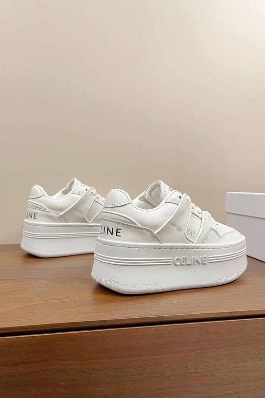 Женские кожаные кроссовки на платформе Celine