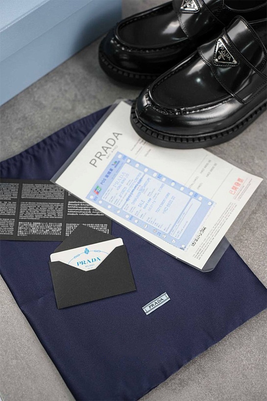 Мужские кожаные лоферы Prada premium