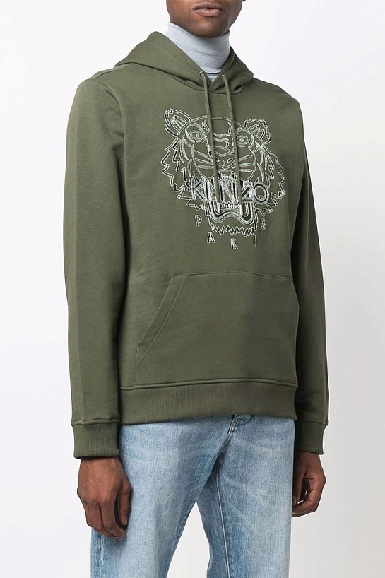 Зелёное худи Kenzo Tiger Head embroidered