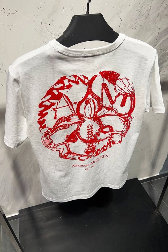 Футболка белого цвета Alexander McQueen graphic-print