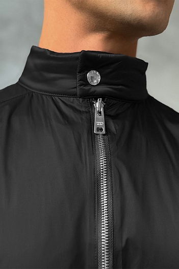 Двусторонняя ветровка Prada logo-plaque - Black / Grey   