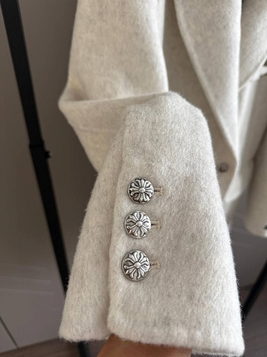 Женское шерстяное пальто пиджак Chrome Hearts Premium - White