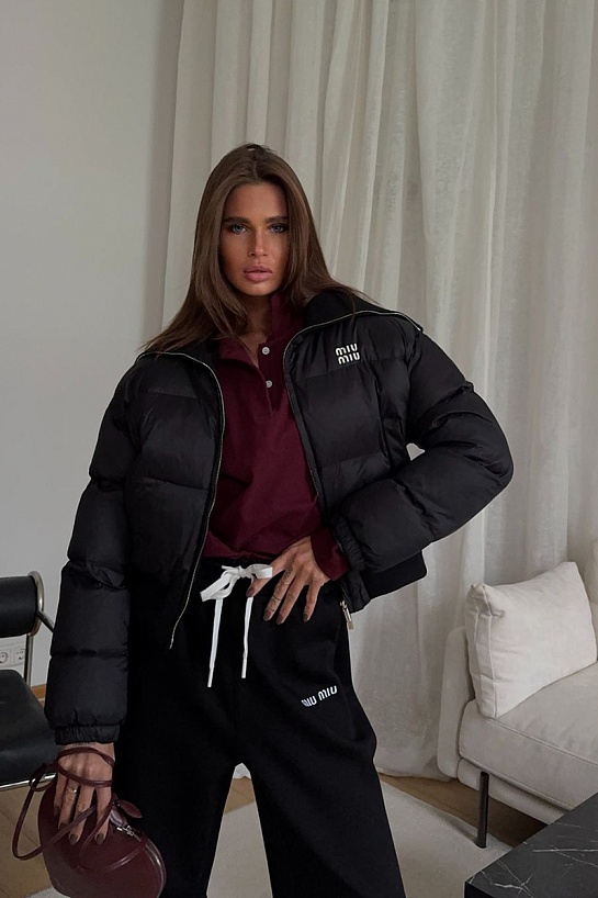 Женская чёрная куртка MIU MIU
