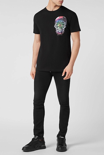 Футболка чёрного цвета Philipp Plein Glass Skull   