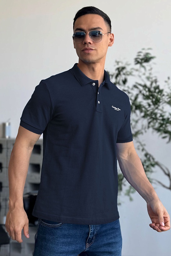 Мужское тёмно-синее поло Christian Dior