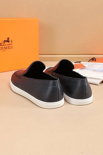 Мужские кожаные лоферы Hermes Julian - Navy   