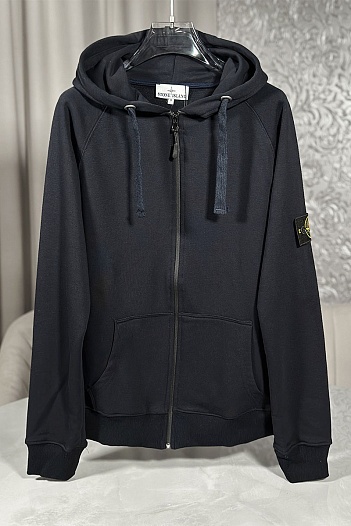 Тёмно-синяя кофта на молнии Stone Island compass-patch   