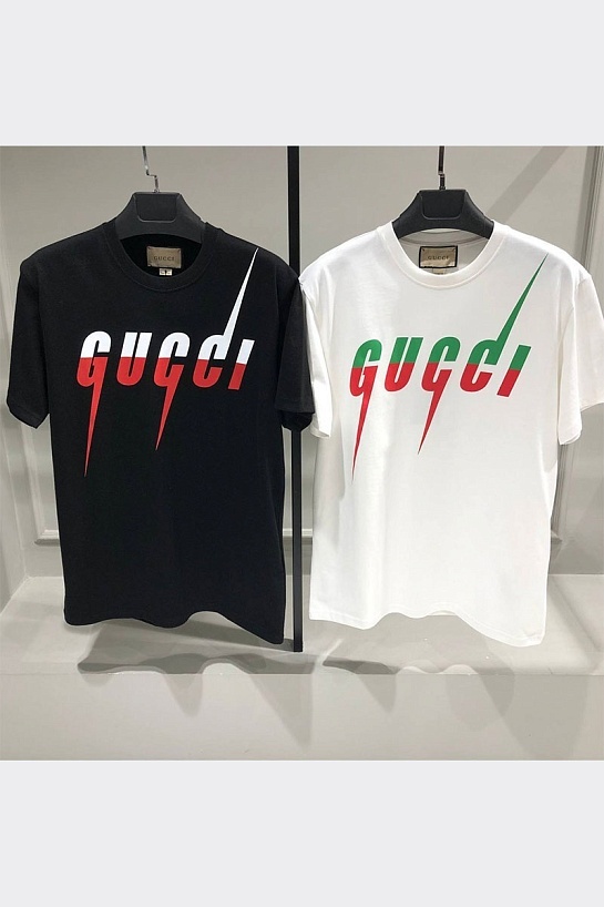 Белая оверсайз футболка Gucci Blade print