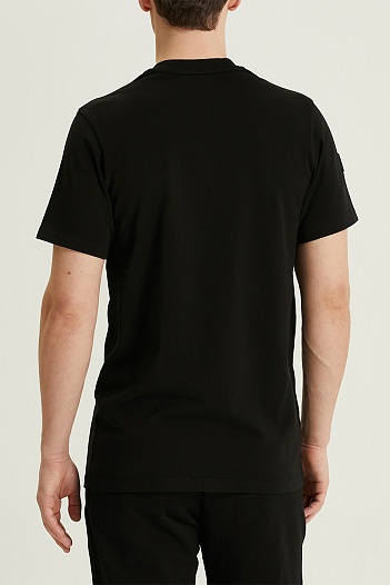 Мужская чёрная футболка Moncler spray logo-print   