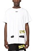 Белая оверсайз футболка Off-White Heavy diag spray