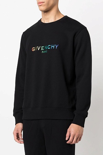 Мужской чёрный свитшот Givenchy multicolor logo   