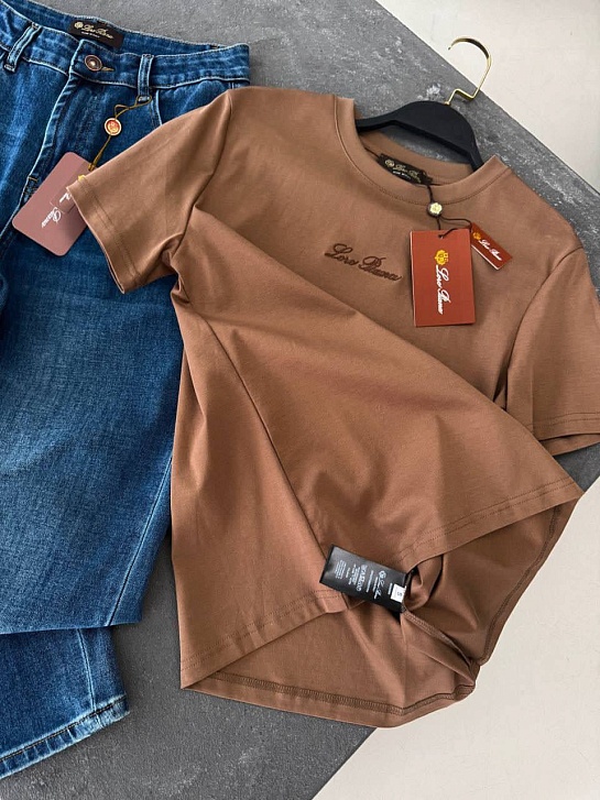 Женская базовая футболка Loro Piana premium - Brown