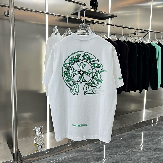 Белая оверсайз футболка Chrome Hearts Premium   