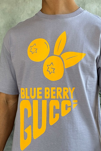 Светло-фиолетовая оверсайз футболка Gucci Blueberry   