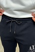 Чёрные спортивные штаны Armani Exchange white embroidery