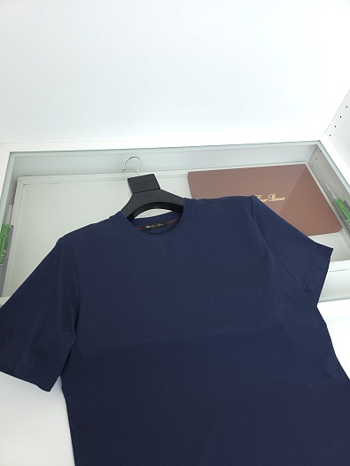 Мужская тёмно-синяя футболка Loro Piana premium   