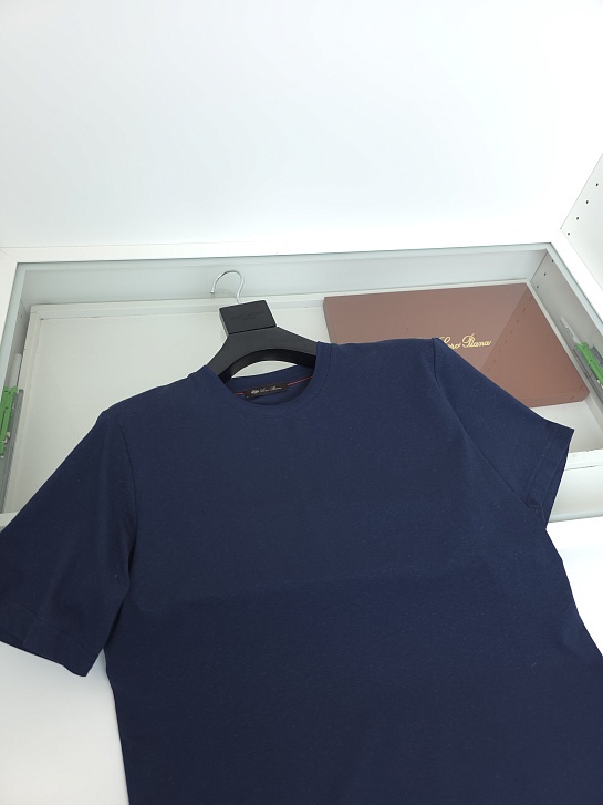 Мужская тёмно-синяя футболка Loro Piana premium