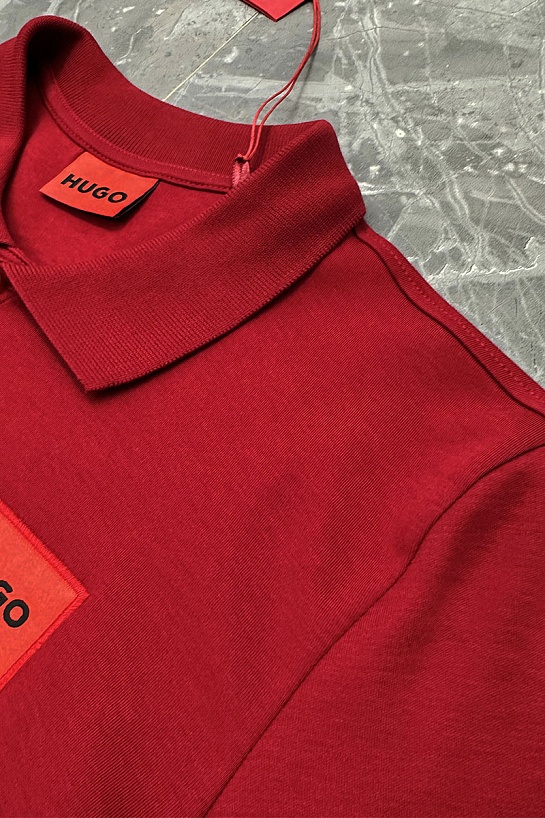 Мужское красное поло Hugo Boss classic badge