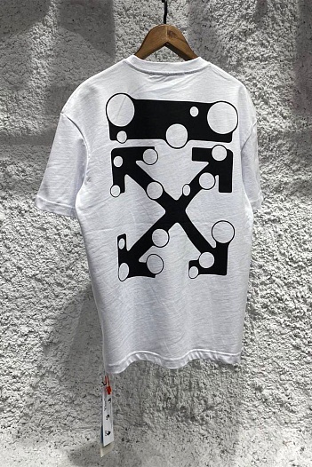 Белая оверсайз футболка Off-White Bubble Arrows   