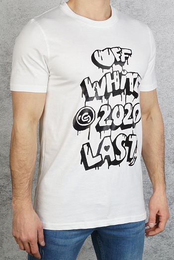 Удлинённая мужская футболка Off-White - White   