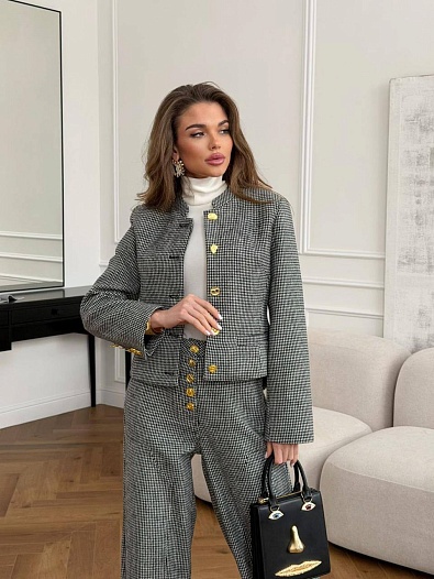 Женский классический костюм Schiaparelli premium - Grey   