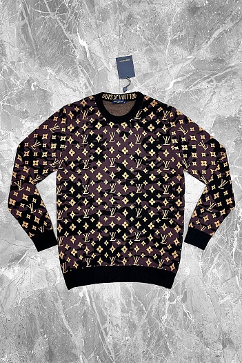 Мужская кофта коричневого цвета Louis Vuitton monogram all-over   