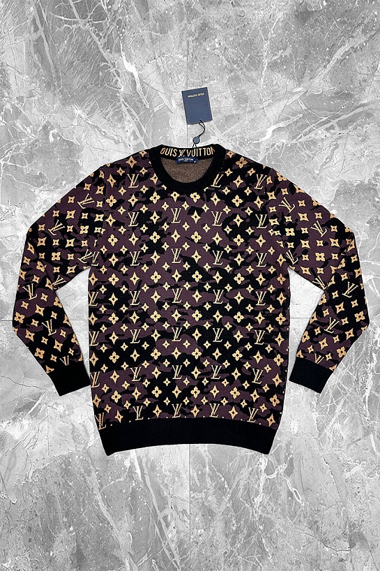 Мужская кофта коричневого цвета Louis Vuitton monogram all-over