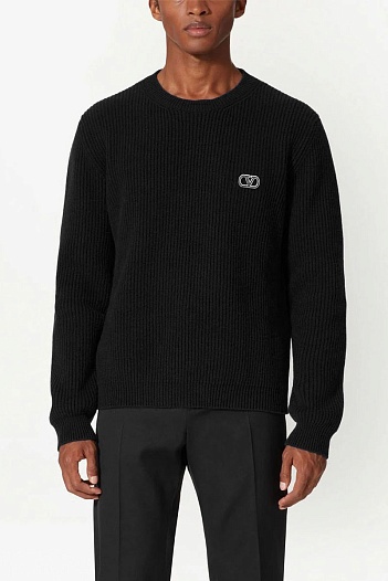 Мужской чёрный свитер Valentino Vlogo Signature   