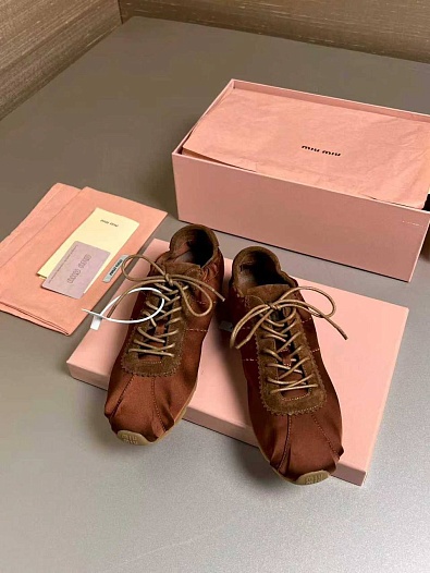 Женские кроссовки MIU MIU Plume Satin premium   