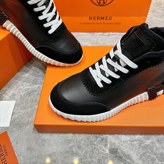 Кроссовки с мехом Hermes Bouncing high-top - Black / White