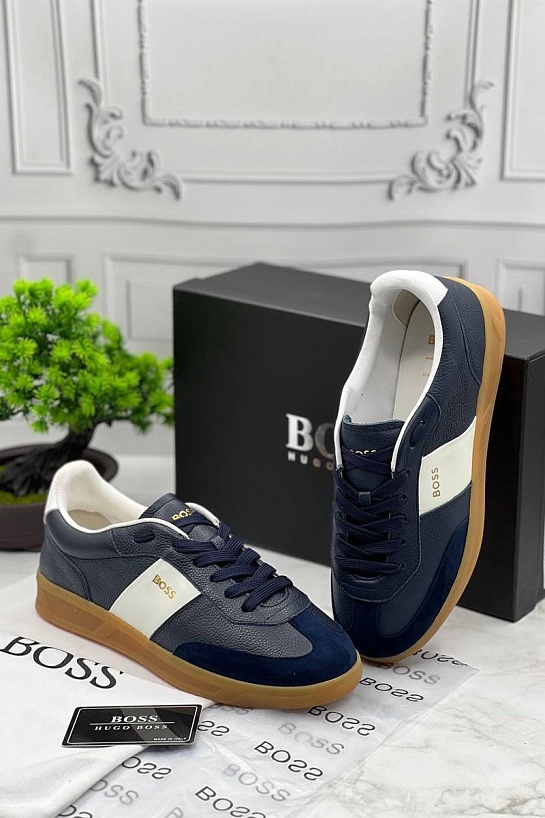 Кожаные кроссовки Hugo Boss Brandon Tenn - Navy